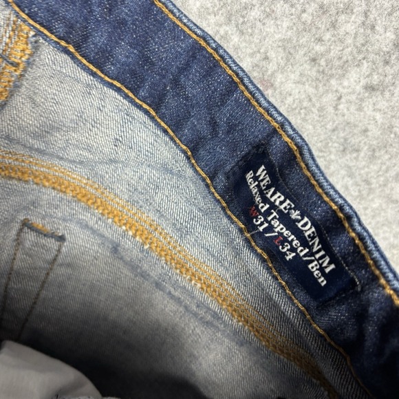 Buffalo David Bitton Relaxed Tapered / Ben Denim Blue Jeans Mens 31x34 - Picture 6 of 9